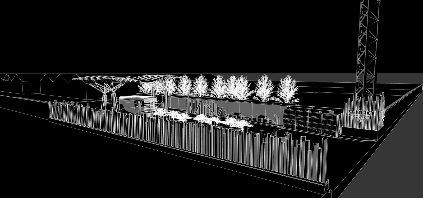 Gate to Industrial Park — Concept 1, elevation study
